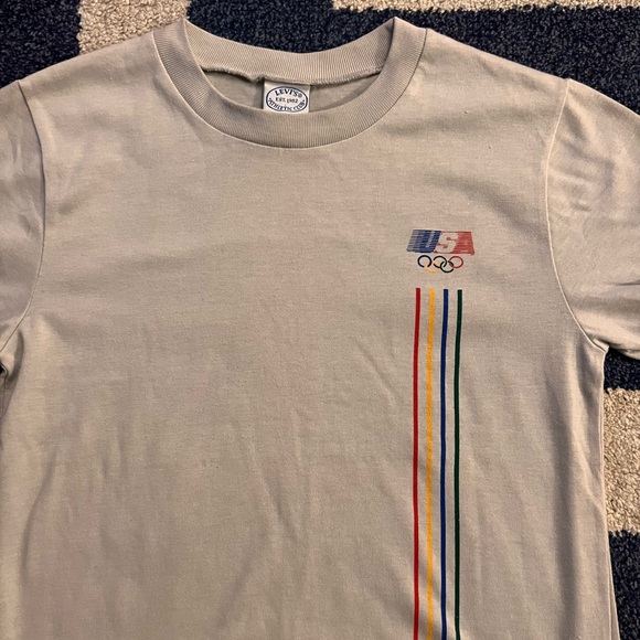 RARE 1984 Summer Winter Olympics Vintage T-Shirt Levi’s XS Gray LA 2028 USA 80s - Picture 3 of 7